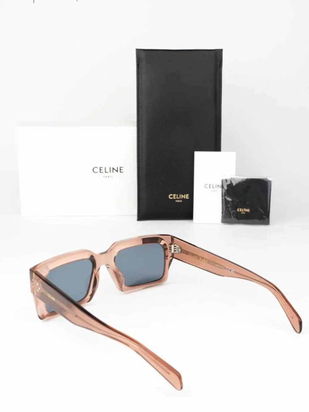 Celine Men Sunglasses Pink Blue Rectangle CL40280U 74V NEW AUTHENTIC